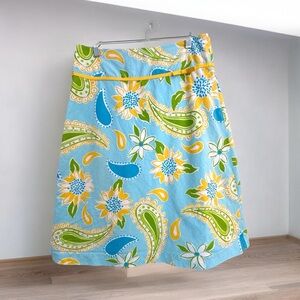 Vtg Lilly Pulitzer Skirt A Line White Label Sz 4 Sunflower Paisley Butter Yellow